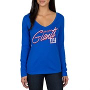 Add New York Giants Women's Scrimmage 1-Hit V-Neck T-Shirt - Royal To Your NFL Collection