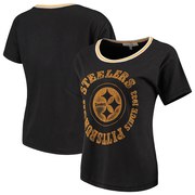 Add Pittsburgh Steelers Junk Food Women's Kick Off Tri-Blend T-Shirt – Black To Your NFL Collection