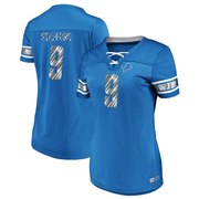 Add Matthew Stafford Detroit Lions Majestic Women's Draft Him Fashion Name & Number T-Shirt – Blue To Your NFL Collection