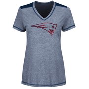 Add New England Patriots Majestic Women's Bright Lights V-Neck T-Shirt - Navy To Your NFL Collection