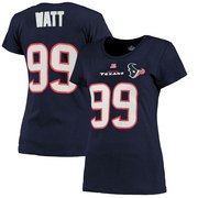 Add JJ Watt Houston Texans Majestic Women's Fair Catch V Name & Number T-Shirt - Navy Blue To Your NFL Collection