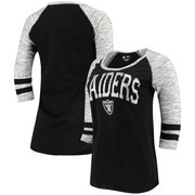 Add Oakland Raiders 5th & Ocean by New Era Women's Athletic Space Dye 3/4-Sleeve T-Shirt - Black To Your NFL Collection