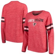 Add Atlanta Falcons New Era Women's Glitter Space Dye Crew Neck Tri-Blend Sweatshirt - Red To Your NFL Collection