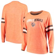 Add Cincinnati Bengals New Era Women's Glitter Space Dye Crew Neck Tri-Blend Sweatshirt - Orange To Your NFL Collection