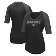 Add Oakland Raiders Majestic Women's Gameday Glam Raglan Half-Sleeve T-Shirt – Black To Your NFL Collection