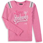 Seattle Seahawks New Era Girls Youth Love for My Team Long Sleeve Tri-Blend V-Neck T-Shirt – Pink