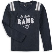 Los Angeles Rams New Era Girls Youth Starring Role Long Sleeve Tri-Blend V-Neck T-Shirt – Navy