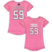Luke Kuechly Carolina Panthers Girls Youth Dolman Mainliner Name & Number T-Shirt – Pink