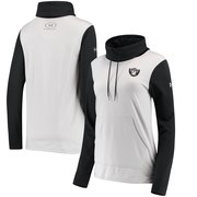 Add Oakland Raiders Under Armour Women's Combine Authentic French Terry Cowl Neck Hoodie - Heathered Gray/Black To Your NFL Collection