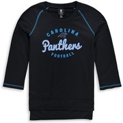 Add Carolina Panthers Girls Youth Overthrow 3/4-Sleeve Crew Sweatshirt – Black To Your NFL Collection