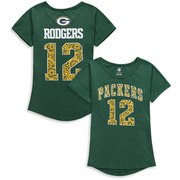 Order Aaron Rodgers Green Bay Packers Girls Youth Dolman Lace Player Name & Number T-Shirt – Green at low prices.