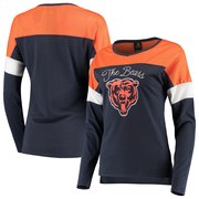 Add Chicago Bears Juniors Team Blocker Color Block T-Shirt – Navy To Your NFL Collection