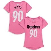 T.J. Watt Pittsburgh Steelers Girls Youth Dolman Mainliner Name & Number T-Shirt – Pink