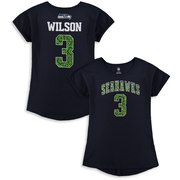 Add Russell Wilson Seattle Seahawks Girls Youth Dolman Lace Player Name & Number T-Shirt – College Navy To Your NFL Collection