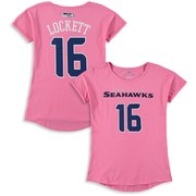 Tyler Lockett Seattle Seahawks Girls Youth Dolman Mainliner Name & Number T-Shirt – Pink