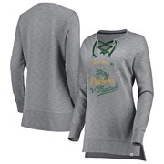 Add Green Bay Packers Majestic Women's Historic Hyper Lace-Up Tunic Sweatshirt - Heathered Gray To Your NFL Collection