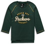 Add Green Bay Packers Girls Youth Overthrow 3/4-Sleeve Crew Sweatshirt – Green To Your NFL Collection