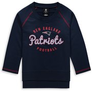 Add New England Patriots Girls Youth Overthrow 3/4-Sleeve Crew Sweatshirt – Navy To Your NFL Collection