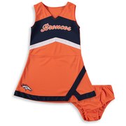 Add Denver Broncos Girls Preschool Cheer Captain Jumper Dress – Orange/Navy To Your NFL Collection