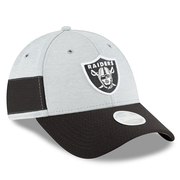 Add Oakland Raiders New Era Women's 2018 NFL Sideline Home 9FORTY Adjustable Hat – Heather Gray/Black To Your NFL Collection