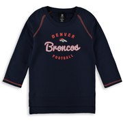 Add Denver Broncos Girls Youth Overthrow 3/4-Sleeve Crew Sweatshirt – Navy To Your NFL Collection