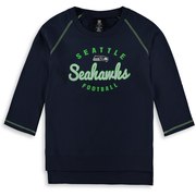 Add Seattle Seahawks Girls Youth Overthrow 3/4-Sleeve Crew Sweatshirt – College Navy To Your NFL Collection