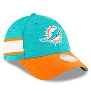 Add Miami Dolphins New Era Women's 2018 NFL Sideline Home 9FORTY Adjustable Hat – Aqua/Orange To Your NFL Collection