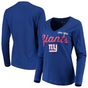 Order New York Giants G-III 4Her by Carl Banks Women's Preseason V-Neck Long Sleeve T-Shirt – Royal at low prices.