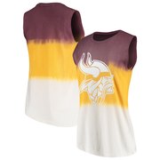 Add Minnesota Vikings Junk Food Women's Dip Dye Muscle Tank Top – Purple/Gold To Your NFL Collection