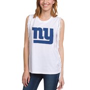 Add New York Giants Junk Food Women's Fringe Tank Top – White To Your NFL Collection