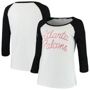 Add Atlanta Falcons Junk Food Women's Retro Script Raglan 3/4-Sleeve T-Shirt – White/Black To Your NFL Collection