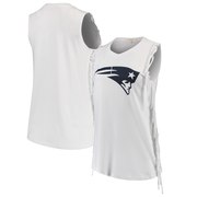 Add New England Patriots Junk Food Women's Fringe Tank Top – White To Your NFL Collection