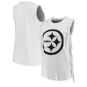 Add Pittsburgh Steelers Junk Food Women's Fringe Tank Top – White To Your NFL Collection