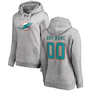 Add Miami Dolphins NFL Pro Line Women's Personalized Name & Number Logo Pullover Hoodie - Ash To Your NFL Collection