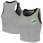 Add Miami Dolphins Junk Food Women's Banded Crop Tank Top – Heathered Gray To Your NFL Collection