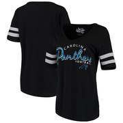 Add Carolina Panthers Touch by Alyssa Milano Women's Triple Play V-Neck T-Shirt - Black To Your NFL Collection