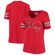 Add Atlanta Falcons Touch by Alyssa Milano Women's Triple Play V-Neck T-Shirt - Red To Your NFL Collection