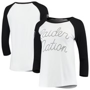 Add Oakland Raiders Junk Food Women's Retro Script Raglan 3/4-Sleeve T-Shirt – White/Black To Your NFL Collection