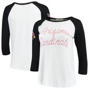 Add Arizona Cardinals Junk Food Women's Retro Script Raglan 3/4-Sleeve T-Shirt – White/Black To Your NFL Collection