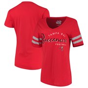 Add Tampa Bay Buccaneers Touch by Alyssa Milano Women's Triple Play V-Neck T-Shirt - Red To Your NFL Collection