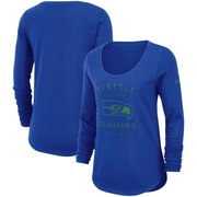 Add Seattle Seahawks Nike Women's Team Slogan Long Sleeve T-Shirt – Royal To Your NFL Collection