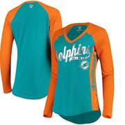 Add Miami Dolphins Hands High Women's Stadium Long Sleeve T-Shirt - Aqua To Your NFL Collection