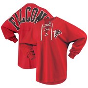 Add Atlanta Falcons NFL Pro Line by Fanatics Branded Women's Spirit Jersey Long Sleeve Lace Up T-Shirt - Red To Your NFL Collection