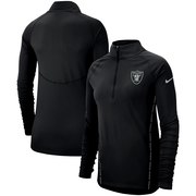 Oakland Raiders Nike Women's Core Half-Zip Pullover Jacket - Black