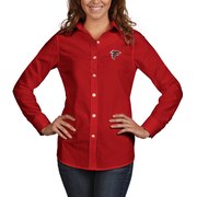 Add Atlanta Falcons Antigua Women's Dynasty Woven Button Up Long Sleeve Shirt - Red To Your NFL Collection