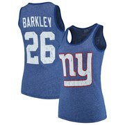 Add Saquon Barkley New York Giants Majestic Threads Women's Player Name & Number Tri-Blend Tank Top - Royal To Your NFL Collection