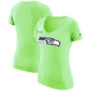 Add Seattle Seahawks Nike Women's DNA Badge Tri-Blend T-Shirt - Neon Green To Your NFL Collection