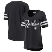 Add Oakland Raiders Touch by Alyssa Milano Women's Triple Play V-Neck T-Shirt - Black To Your NFL Collection