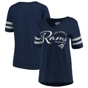 Add Los Angeles Rams Touch by Alyssa Milano Women's Triple Play V-Neck T-Shirt - Navy To Your NFL Collection