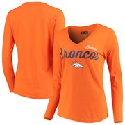 Add Denver Broncos G-III 4Her by Carl Banks Women's Preseason V-Neck Long Sleeve T-Shirt – Orange To Your NFL Collection